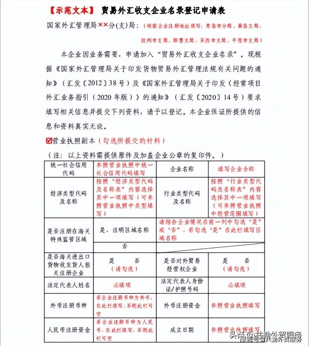 贸易公司办理外汇收支企业名录登记指南